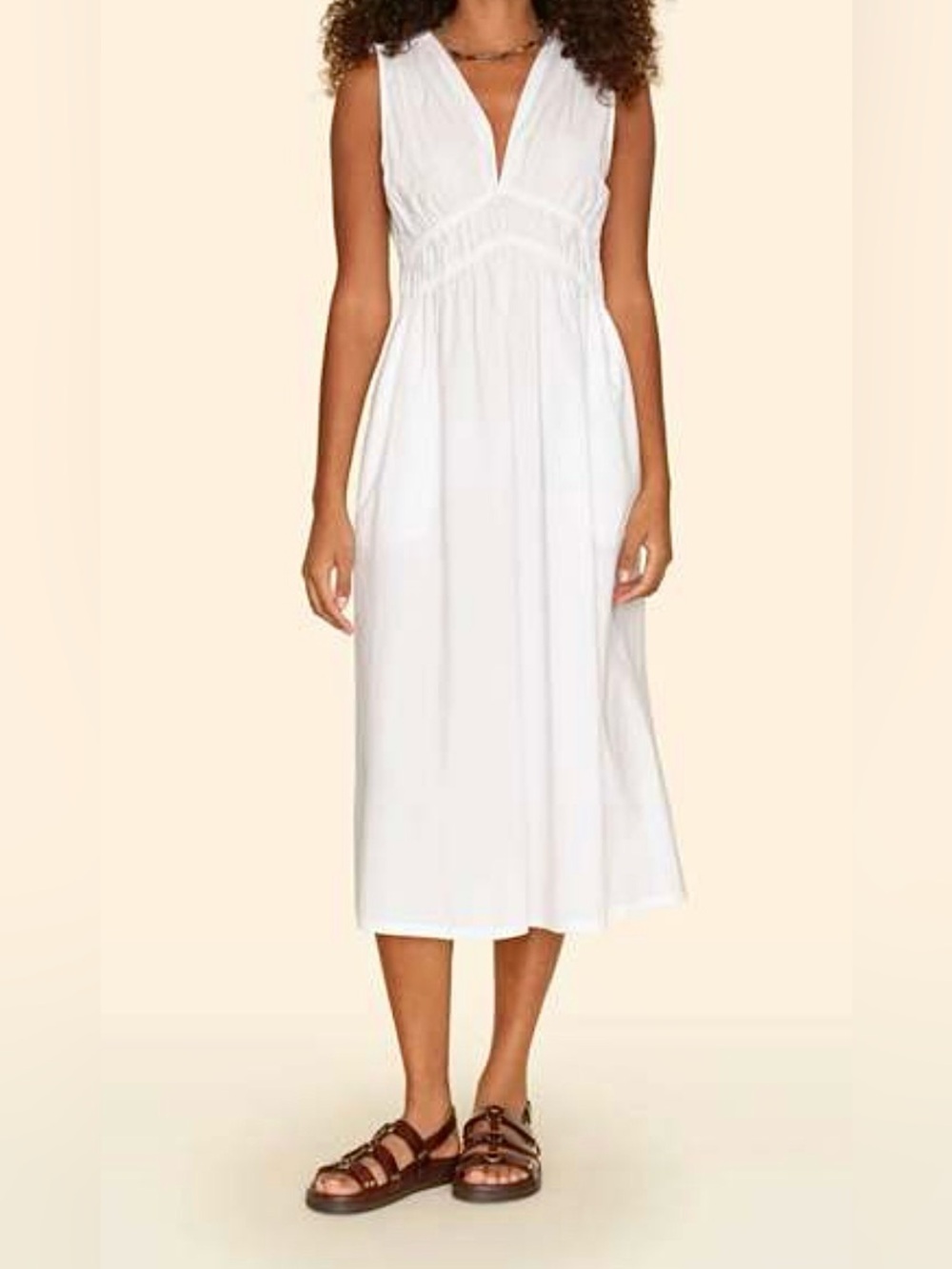 Xirena Cyra Maxi Dress In Cloud White Women’s Sz M Sleeveless 100% Cotton